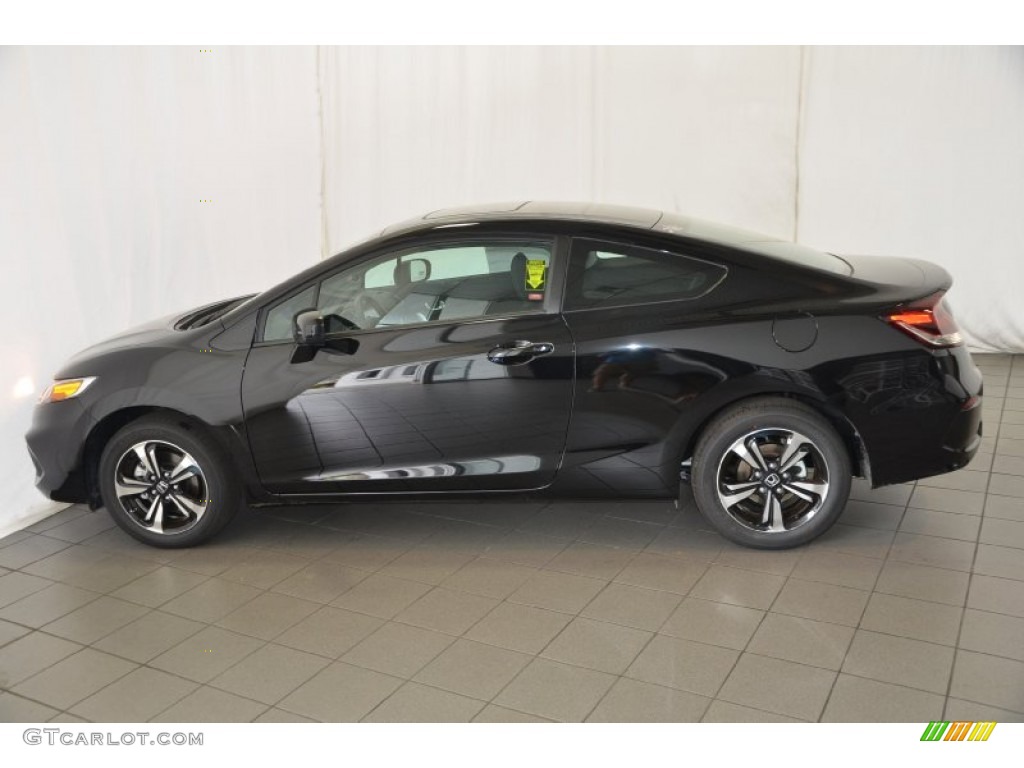 2014 Civic EX Coupe - Crystal Black Pearl / Black photo #8