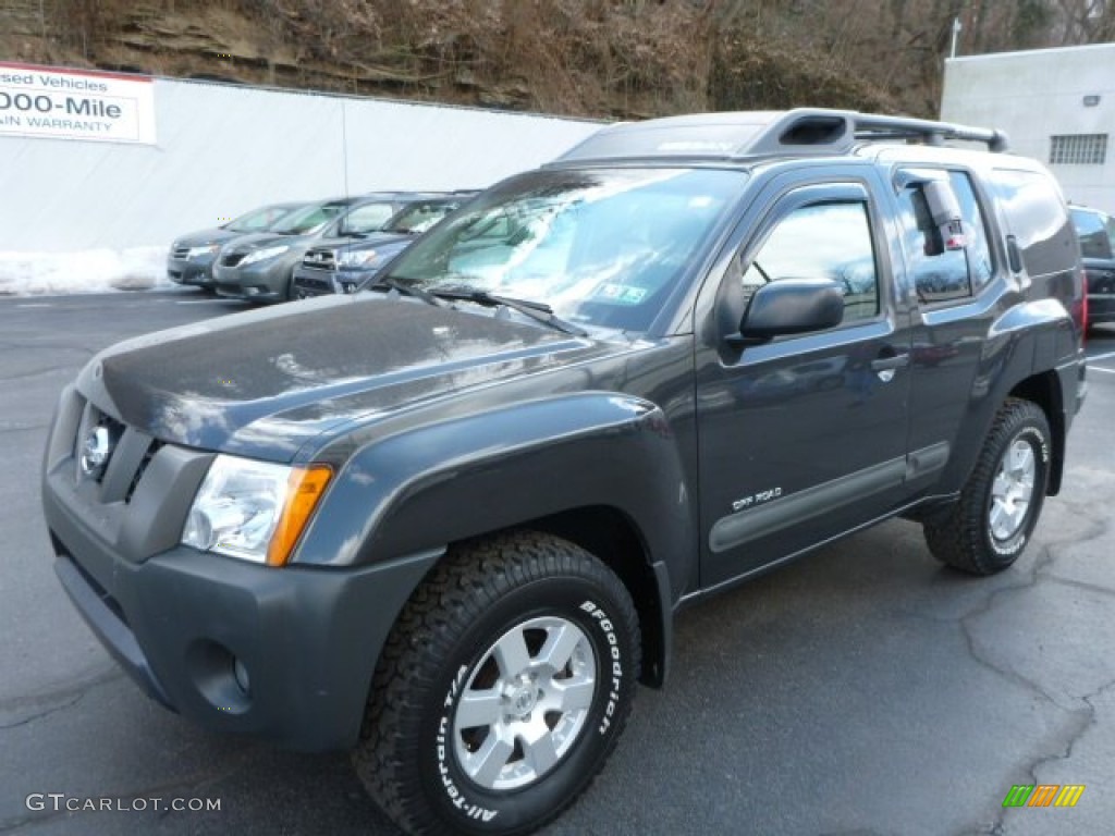 2005 Xterra Off Road 4x4 - Night Armor Pearl / Blue/Graphite photo #3