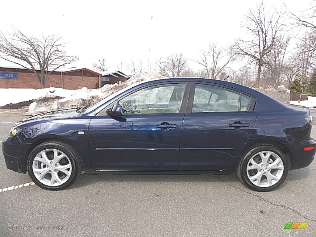 2009 MAZDA3 i Touring Sedan - Stormy Blue Mica / Beige photo #2