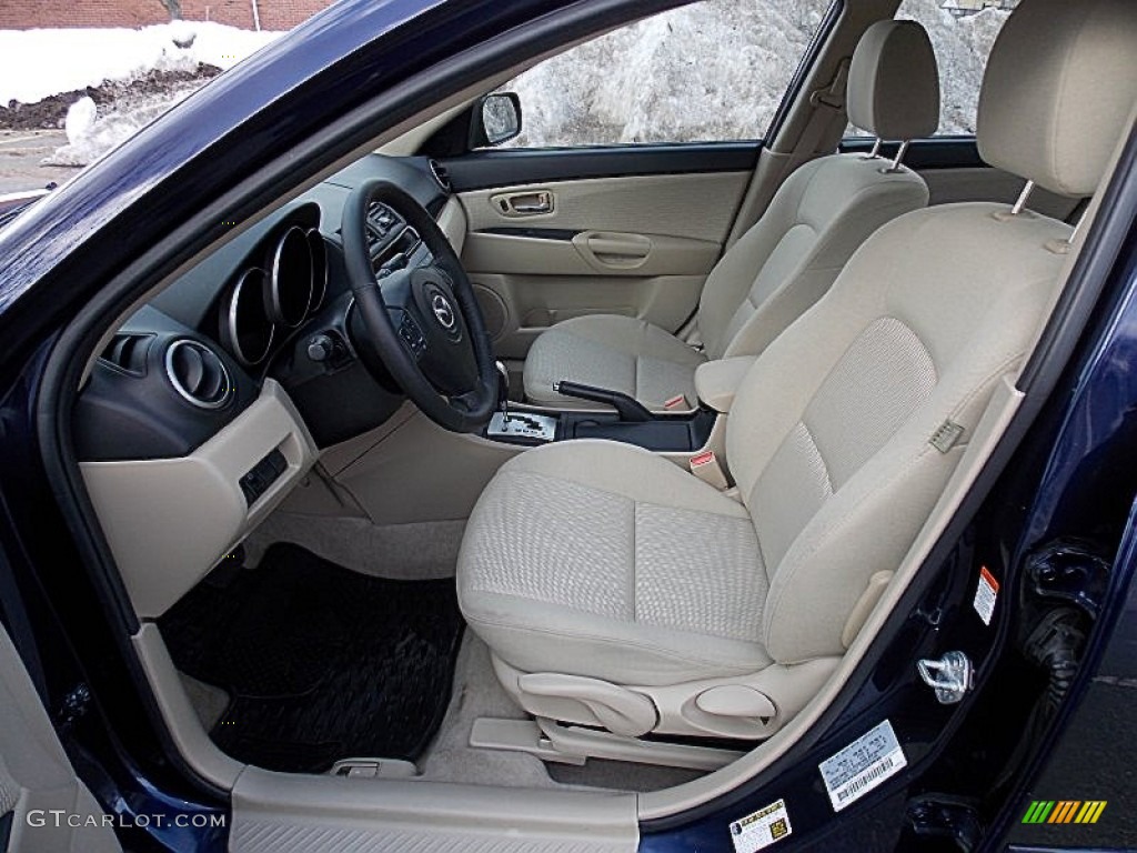 2009 MAZDA3 i Touring Sedan - Stormy Blue Mica / Beige photo #12