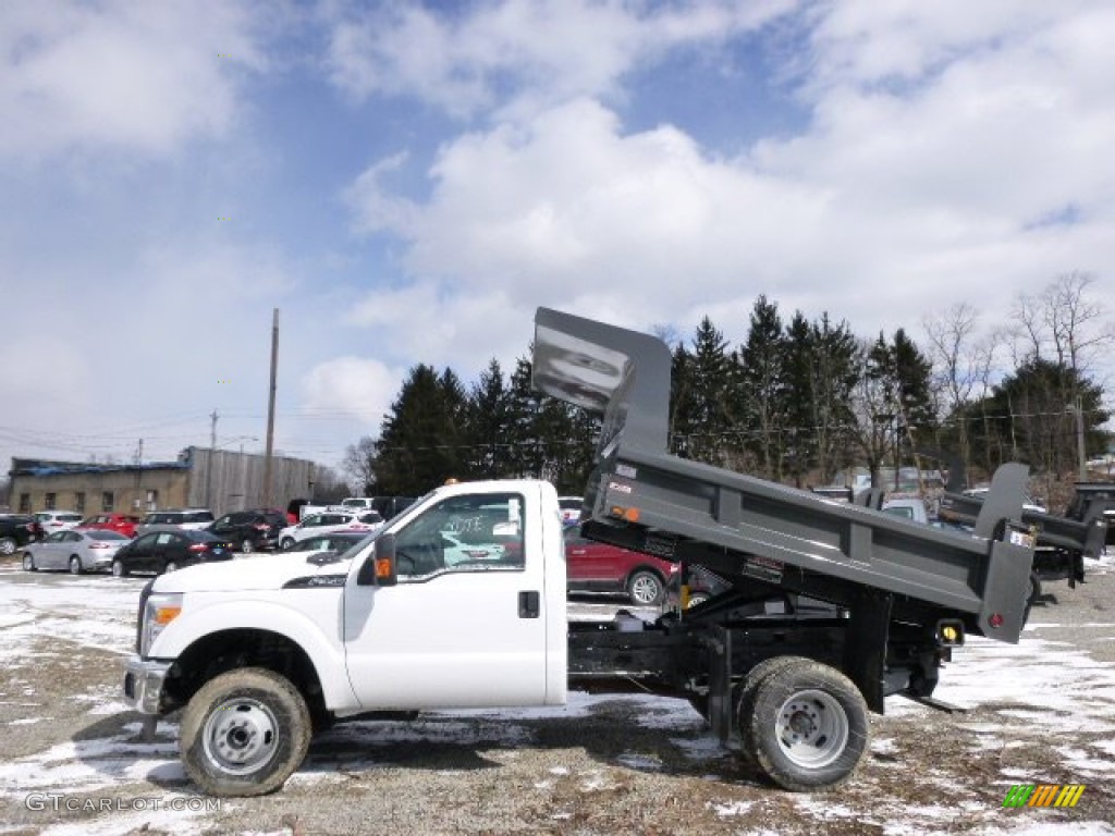 2014 F350 Super Duty XL Regular Cab 4x4 Dump Truck - Oxford White / Steel photo #5