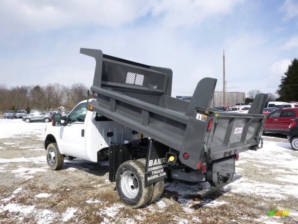2014 F350 Super Duty XL Regular Cab 4x4 Dump Truck - Oxford White / Steel photo #6
