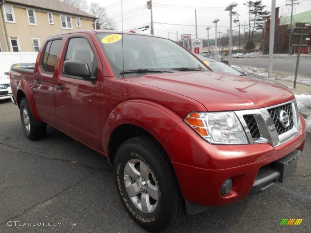 Lava Red 2013 Nissan Frontier SV V6 Crew Cab 4x4 Exterior Photo #90932808