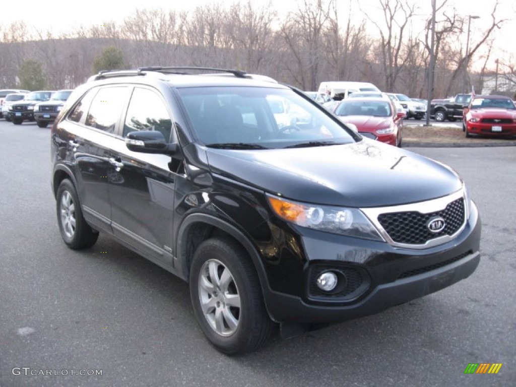 2011 Sorento LX AWD - Ebony Black / Black photo #1