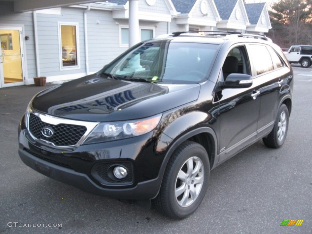 2011 Sorento LX AWD - Ebony Black / Black photo #3