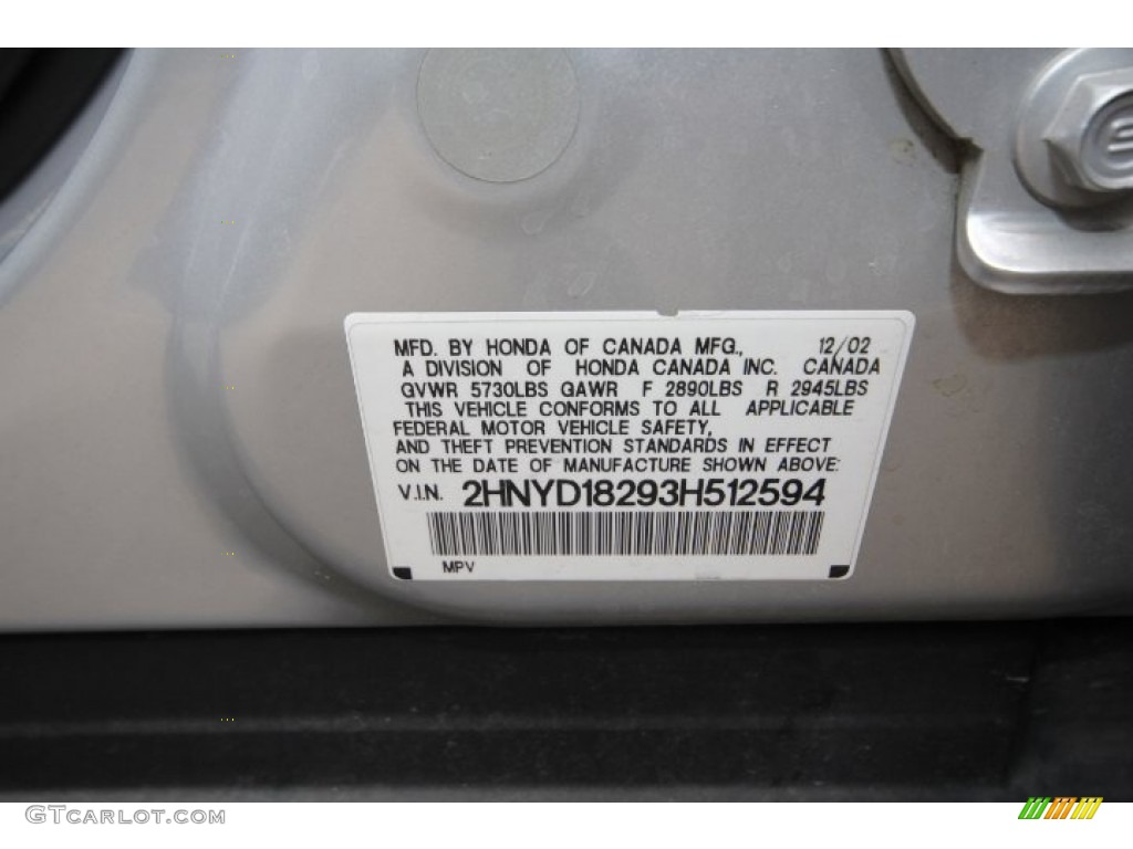 2003 MDX  - Starlight Silver Metallic / Quartz photo #8