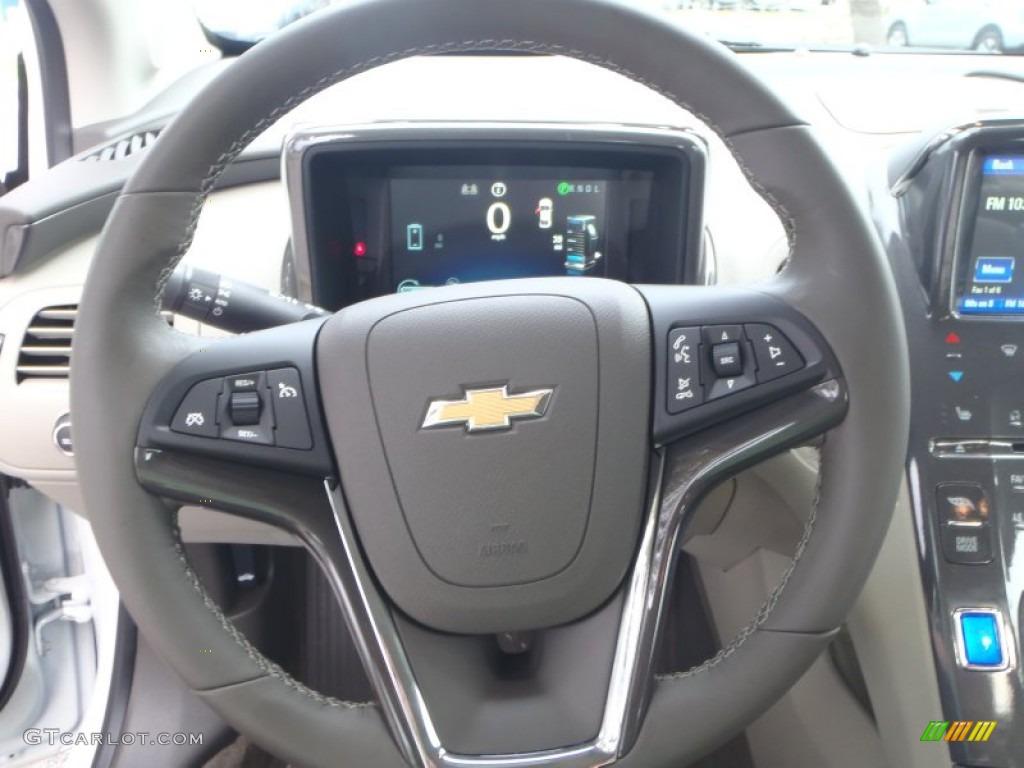 2014 Chevrolet Volt Standard Volt Model Pebble Beige/Dark Accents Steering Wheel Photo #90940760