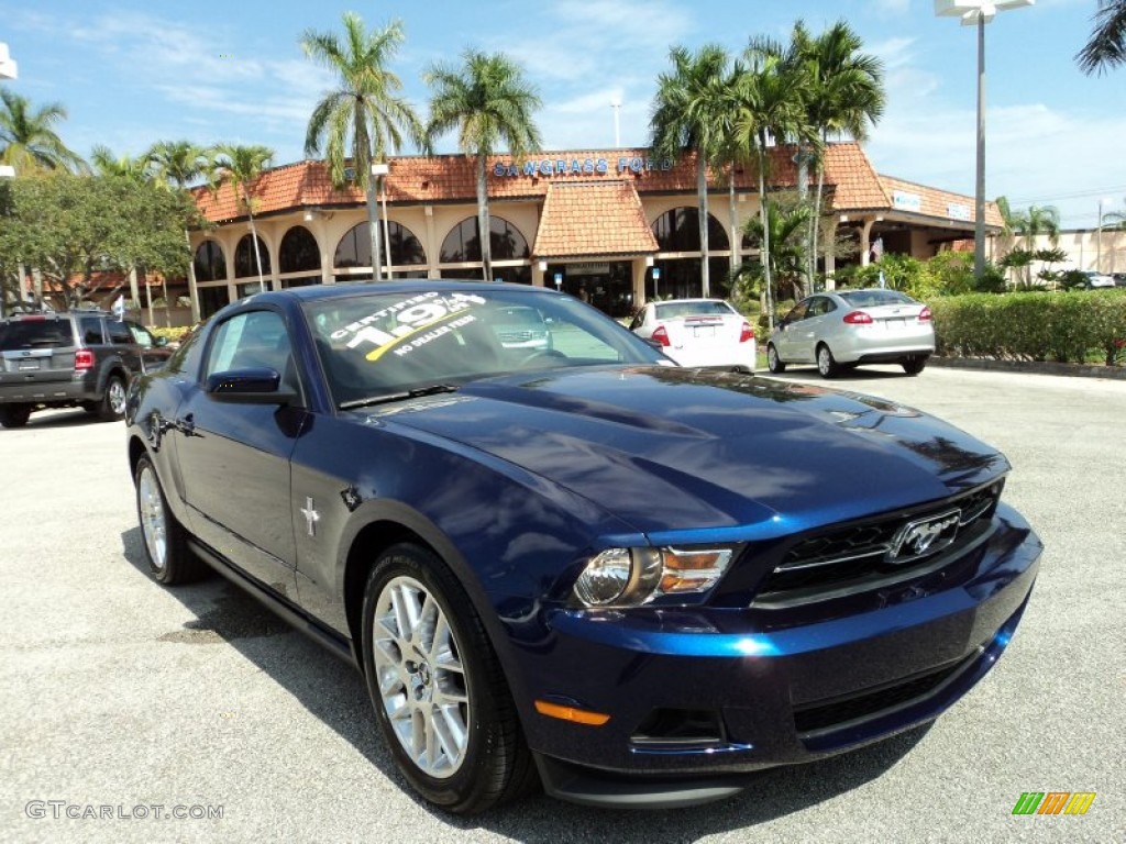 2012 Mustang V6 Premium Coupe - Kona Blue Metallic / Saddle photo #1