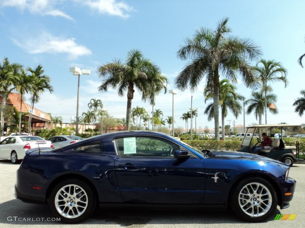 2012 Mustang V6 Premium Coupe - Kona Blue Metallic / Saddle photo #5