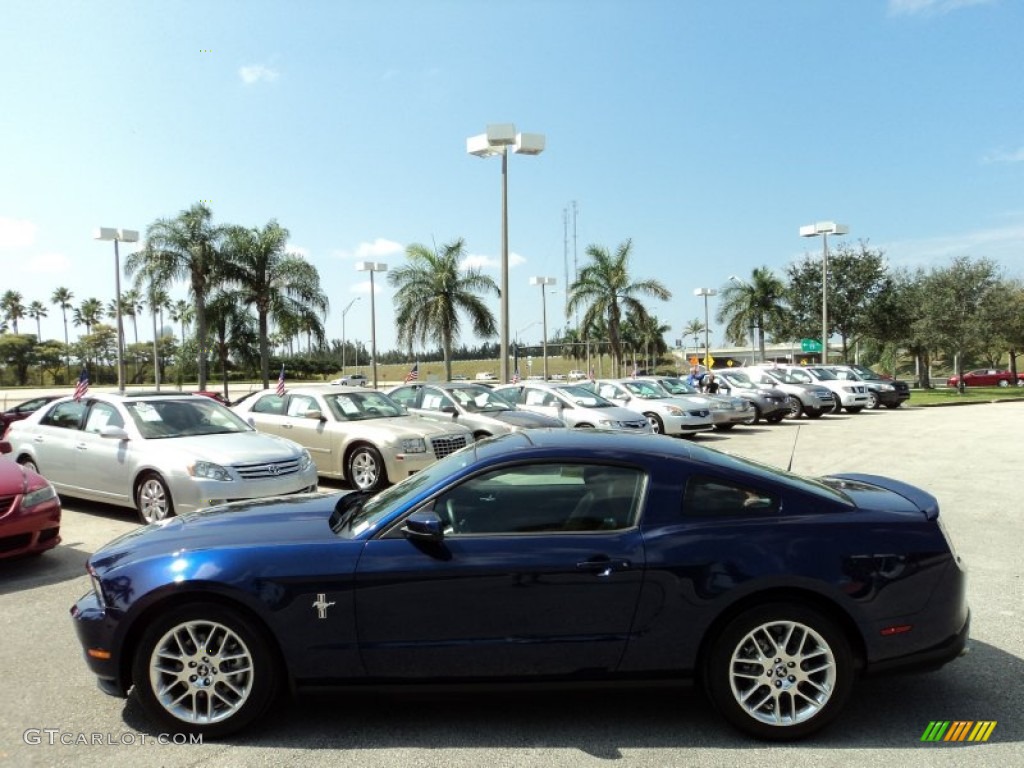 2012 Mustang V6 Premium Coupe - Kona Blue Metallic / Saddle photo #12