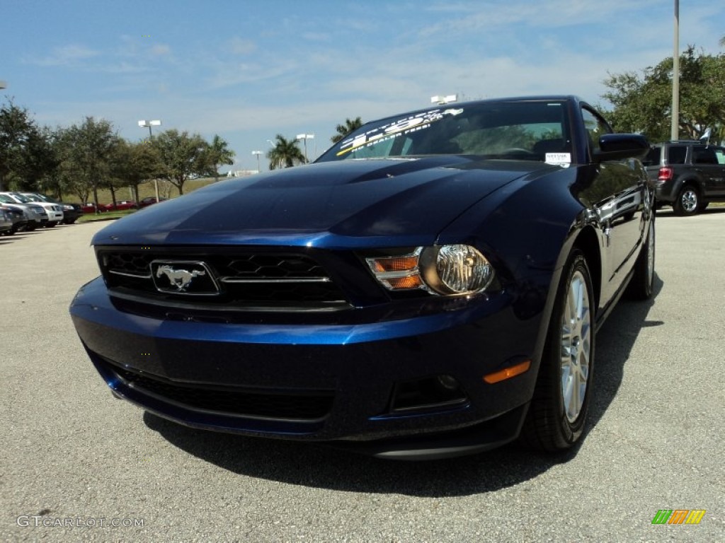 2012 Mustang V6 Premium Coupe - Kona Blue Metallic / Saddle photo #14