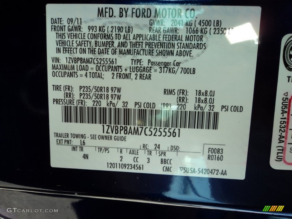 2012 Mustang V6 Premium Coupe - Kona Blue Metallic / Saddle photo #31