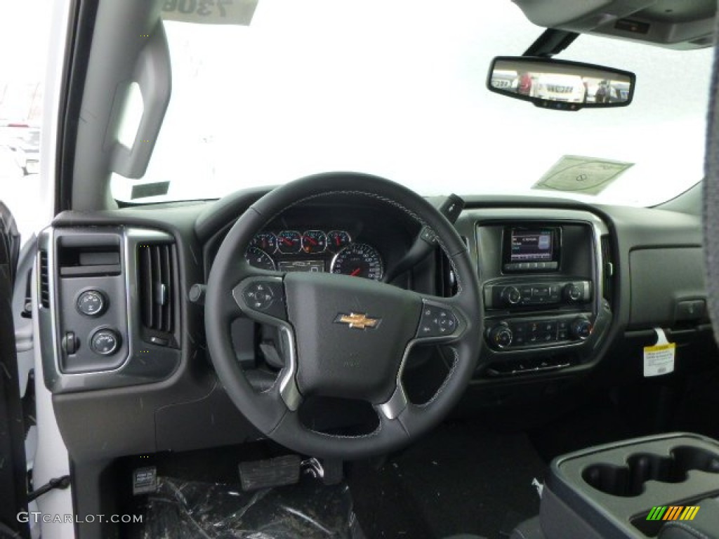 2015 Chevrolet Silverado 2500HD LT Double Cab 4x4 Jet Black Dashboard Photo #90945179