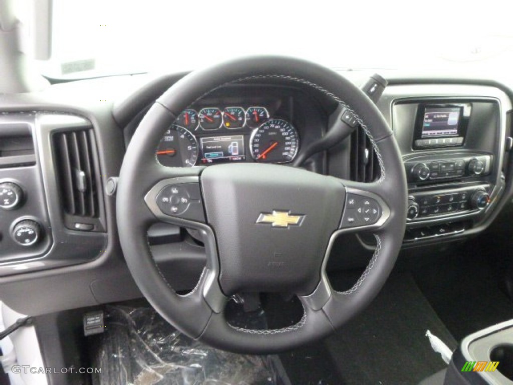 2015 Chevrolet Silverado 2500HD LT Double Cab 4x4 Jet Black Steering Wheel Photo #90945258