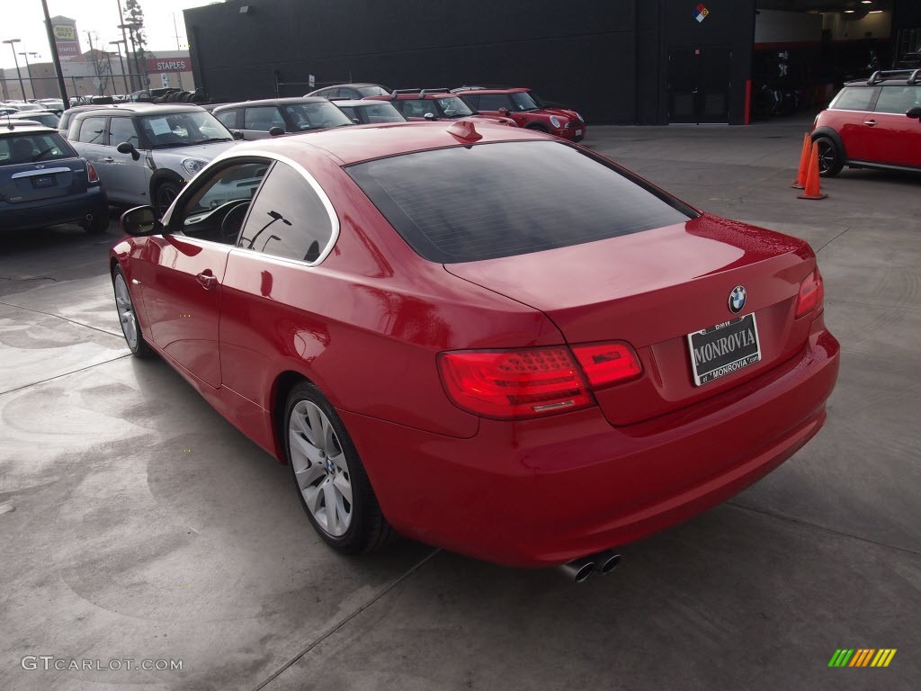 2011 3 Series 328i Coupe - Crimson Red / Beige photo #8