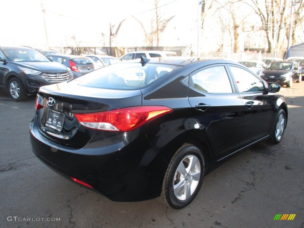 2012 Elantra GLS - Black Noir Pearl / Beige photo #4