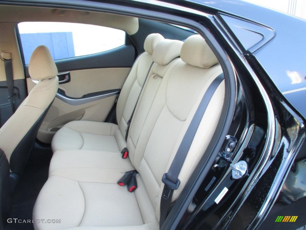 2012 Elantra GLS - Black Noir Pearl / Beige photo #8