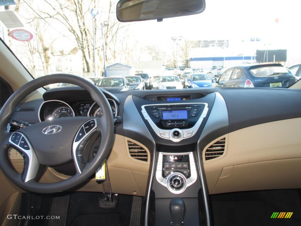 2012 Elantra GLS - Black Noir Pearl / Beige photo #9