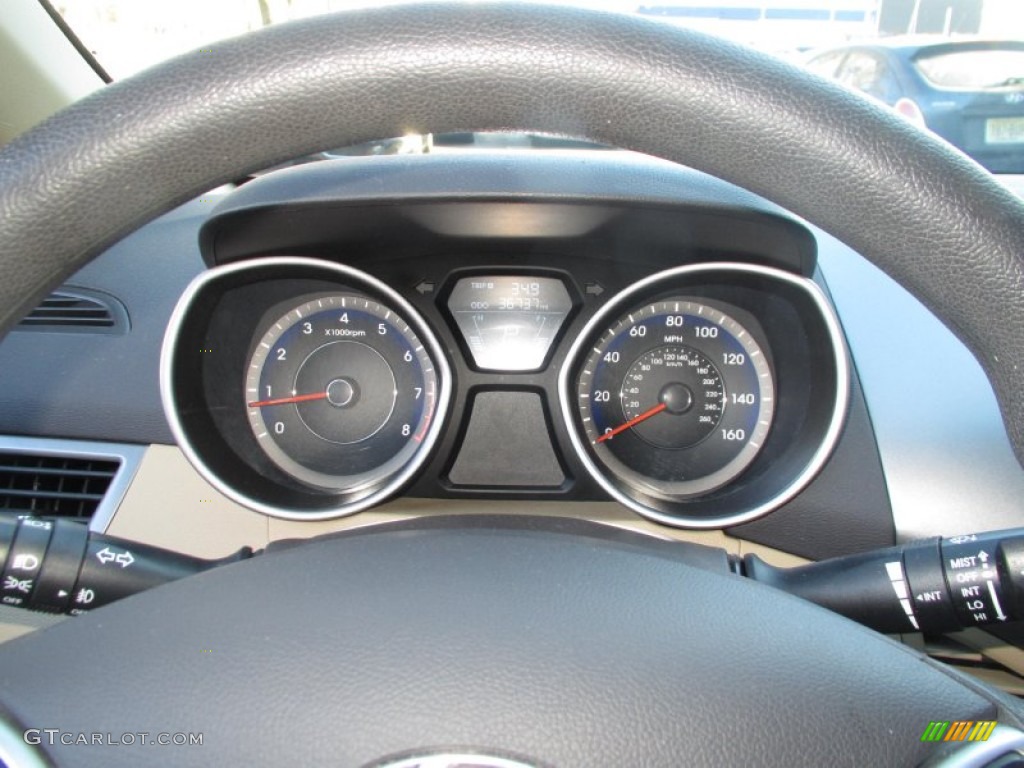 2012 Elantra GLS - Black Noir Pearl / Beige photo #10
