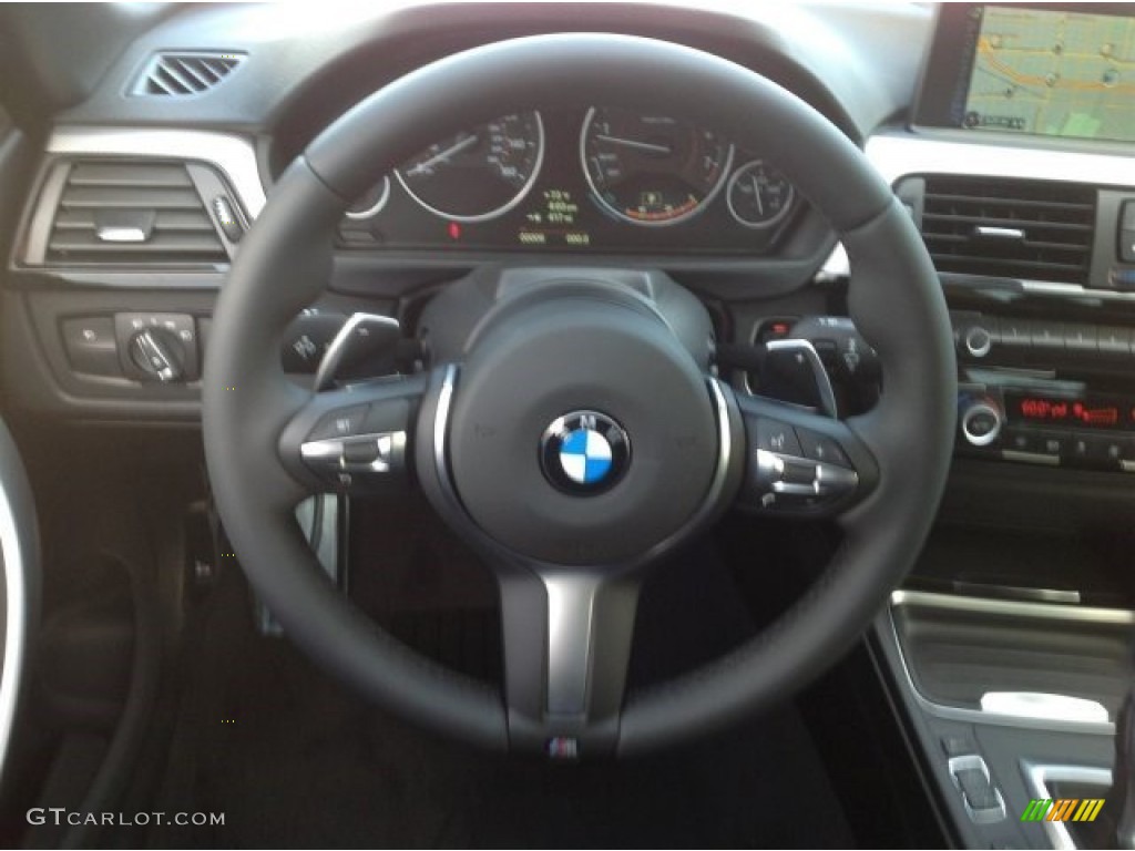 2014 BMW 4 Series 435i Convertible Black Steering Wheel Photo #90948191
