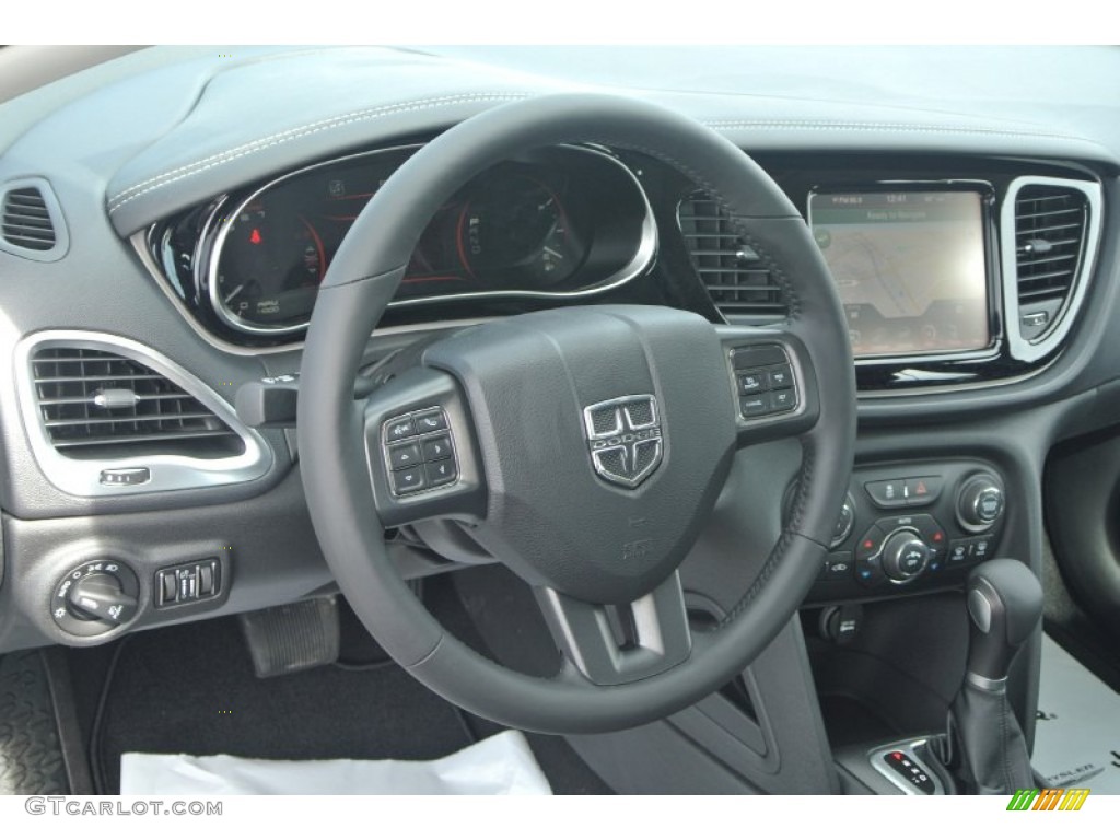 2014 Dodge Dart Limited Black Steering Wheel Photo #90949985