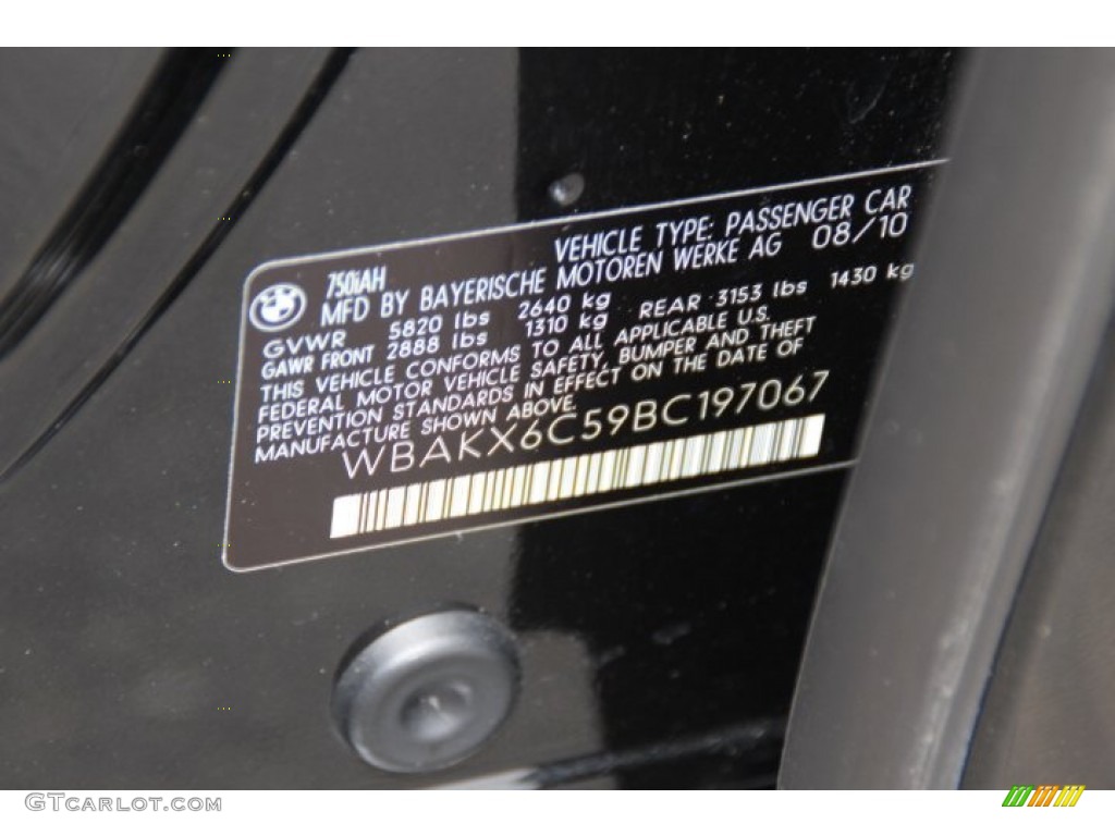 2011 7 Series ActiveHybrid 750i Sedan - Black Sapphire Metallic / Black photo #33