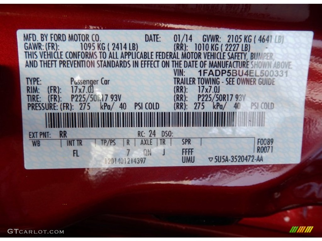 2014 C-Max Color Code RR for Ruby Red Photo #90974608