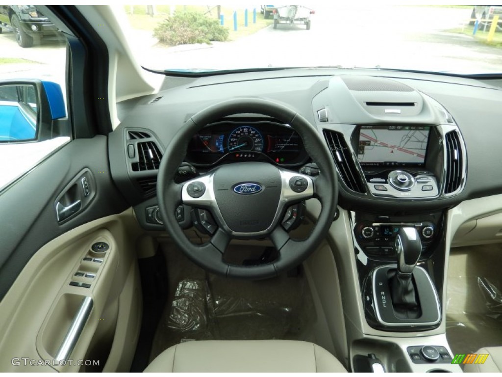 2014 Ford C-Max Hybrid SEL Medium Light Stone Dashboard Photo #90974638