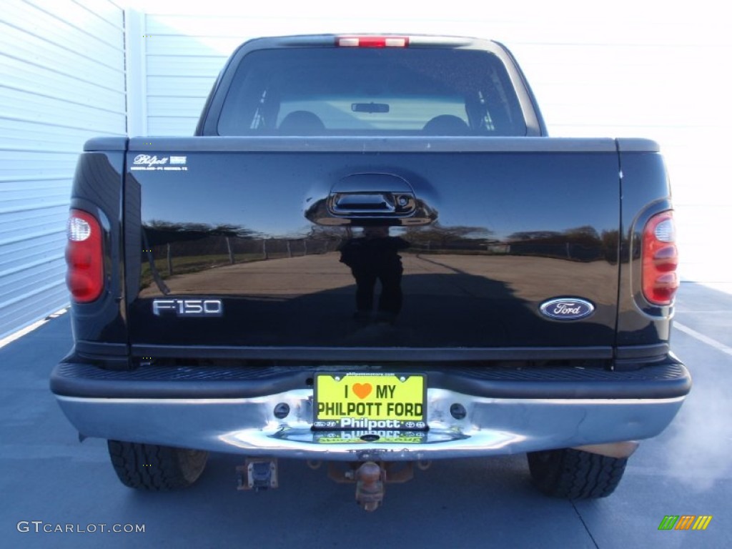 2001 F150 Lariat SuperCrew 4x4 - Black / Medium Graphite photo #4