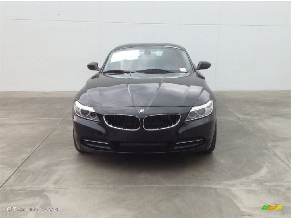 2014 Z4 sDrive28i - Black Sapphire Metallic / Coral Red photo #3