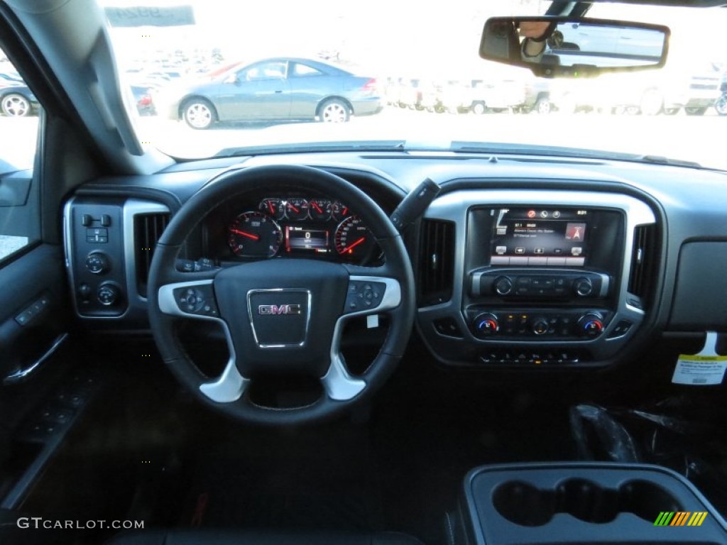 2015 GMC Sierra 2500HD SLT Crew Cab 4x4 Jet Black Dashboard Photo #90987306