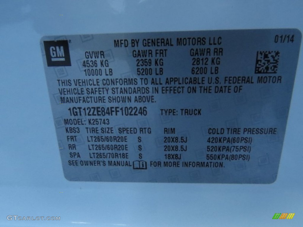 2015 GMC Sierra 2500HD SLT Crew Cab 4x4 Info Tag Photo #90987321
