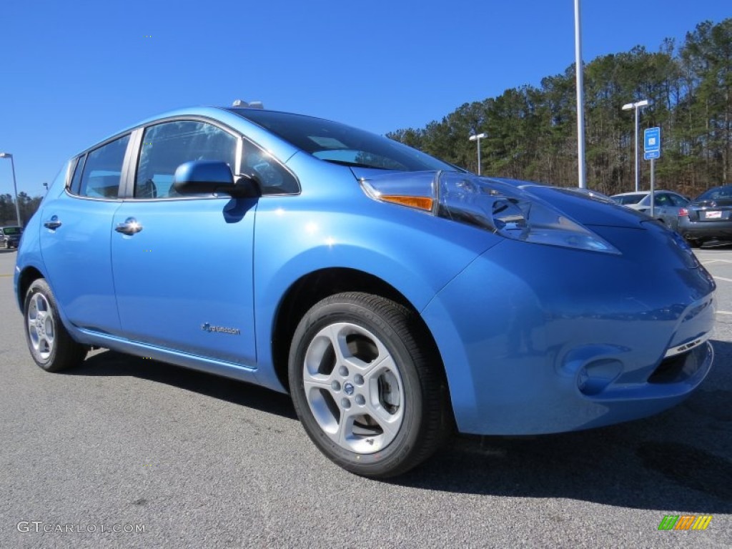 2014 LEAF SV - Blue Ocean / Black photo #7