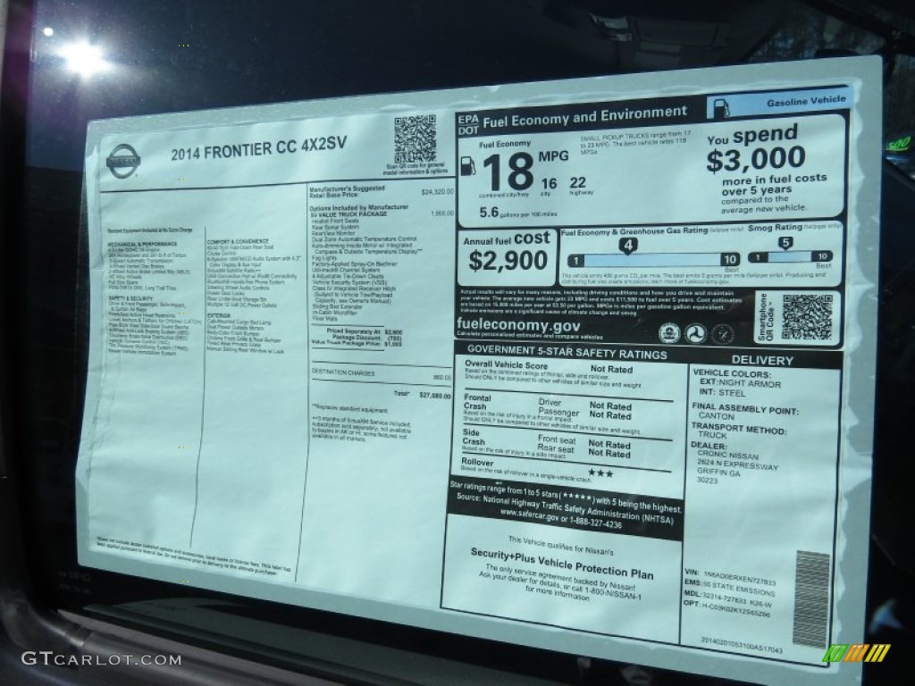 2014 Frontier SV Crew Cab - Night Armor / Steel photo #13
