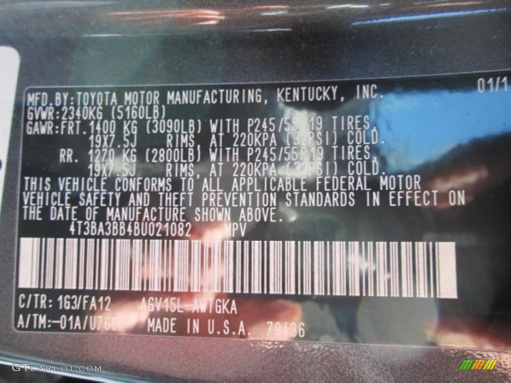 2011 Venza I4 AWD - Magnetic Gray Metallic / Light Gray photo #28