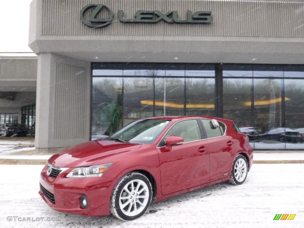 2012 CT 200h Hybrid Premium - Matador Red Mica / Caramel Nuluxe photo #1