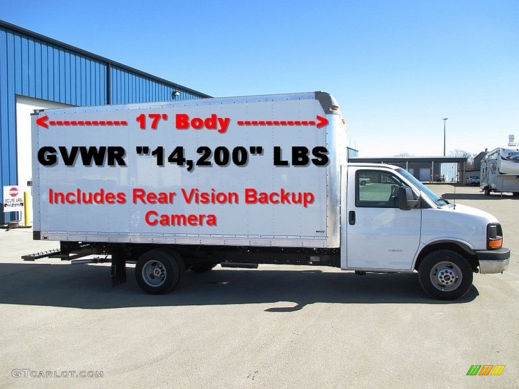 2014 Savana Cutaway 4500 Commercial Moving Truck - Summit White / Medium Pewter photo #1