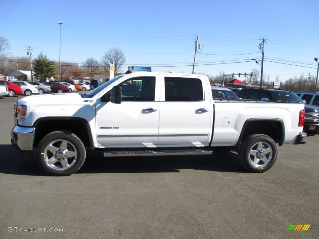 Summit White 2015 GMC Sierra 2500HD SLT Crew Cab 4x4 Exterior Photo #91000278