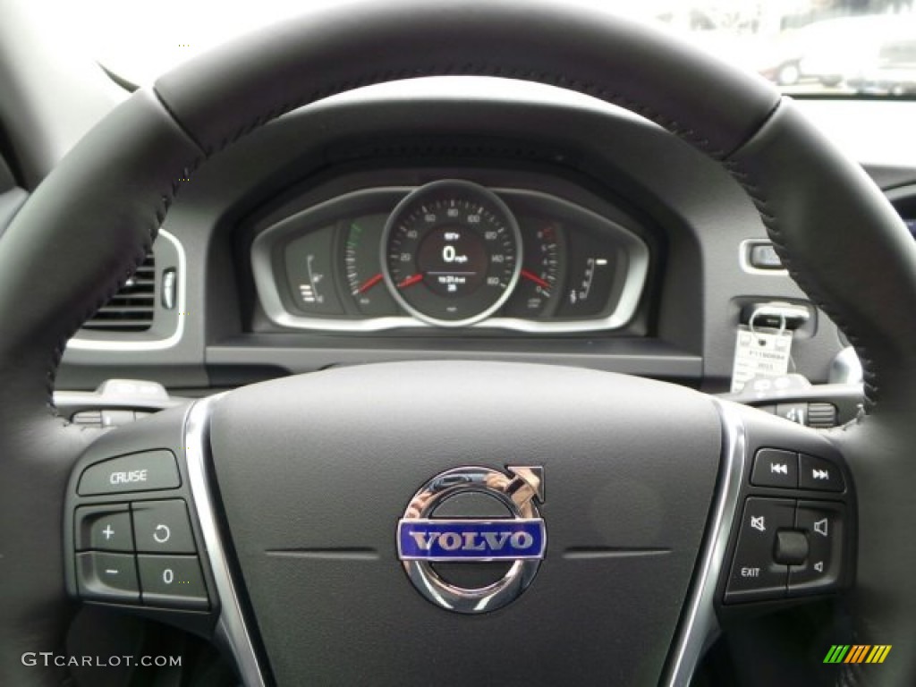 2015 Volvo V60 T5 Drive-E R-Design Off-Black/Anthracite Steering Wheel Photo #91003008