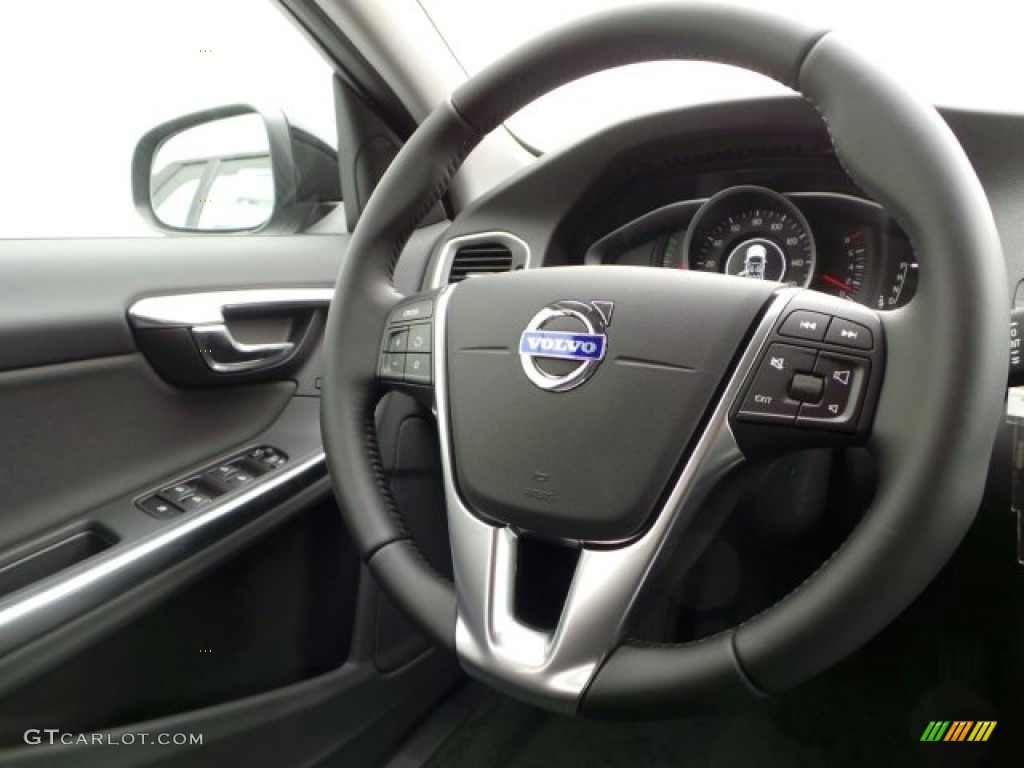 2015 Volvo V60 T5 Drive-E R-Design Off-Black/Anthracite Steering Wheel Photo #91003032