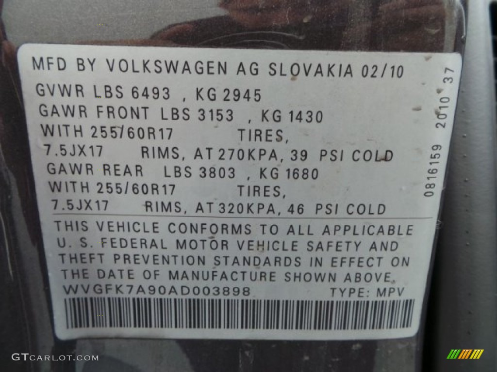 2010 Touareg TDI 4XMotion - Alaska Gray Metallic / Anthracite photo #36