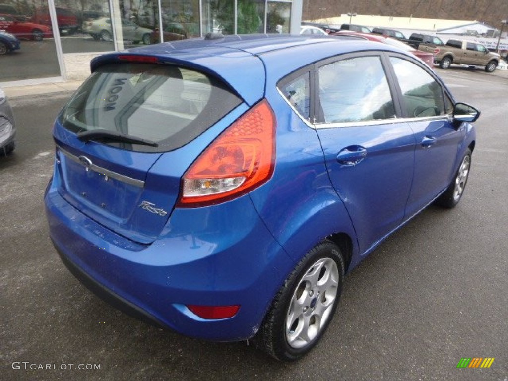 2011 Fiesta SES Hatchback - Blue Flame Metallic / Cashmere/Charcoal Black Leather photo #2
