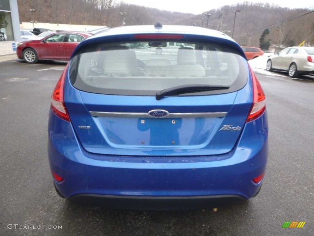 2011 Fiesta SES Hatchback - Blue Flame Metallic / Cashmere/Charcoal Black Leather photo #3