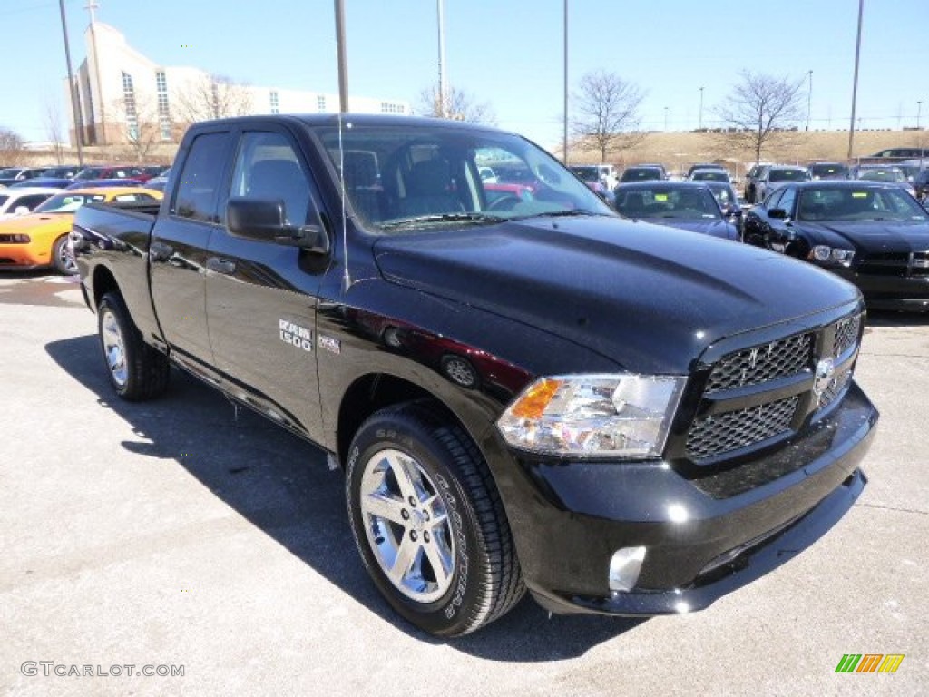 2014 1500 Express Quad Cab 4x4 - Black / Black/Diesel Gray photo #4