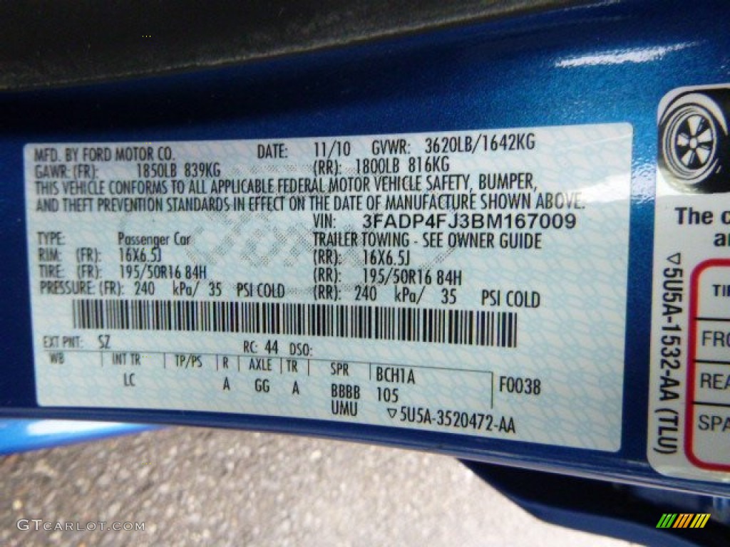 2011 Fiesta SES Hatchback - Blue Flame Metallic / Cashmere/Charcoal Black Leather photo #24