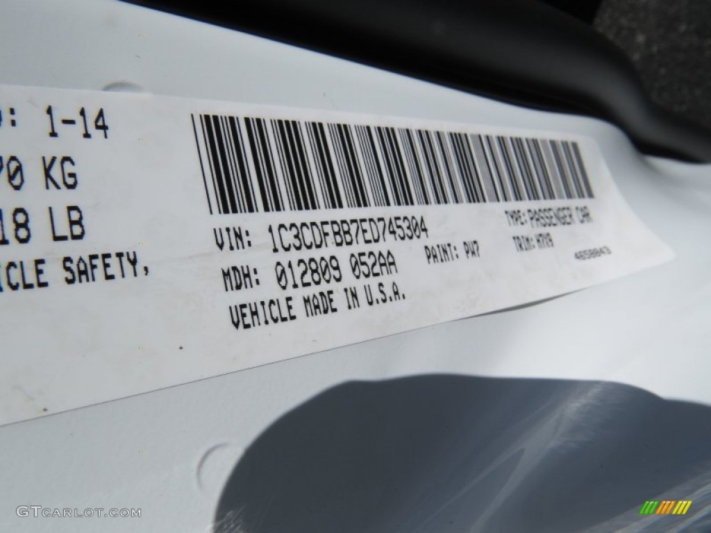 2014 Dart SXT - Bright White / Black/Light Tungsten photo #10