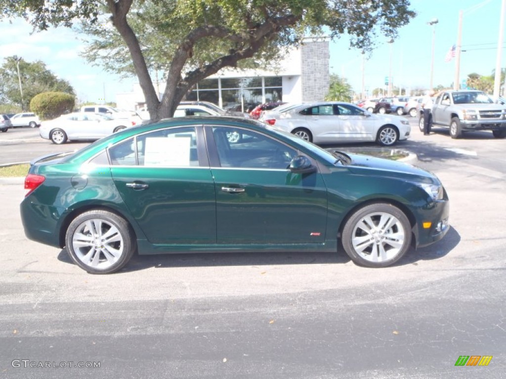 2014 Cruze LTZ - Rainforest Green Metallic / Cocoa/Light Neutral photo #8