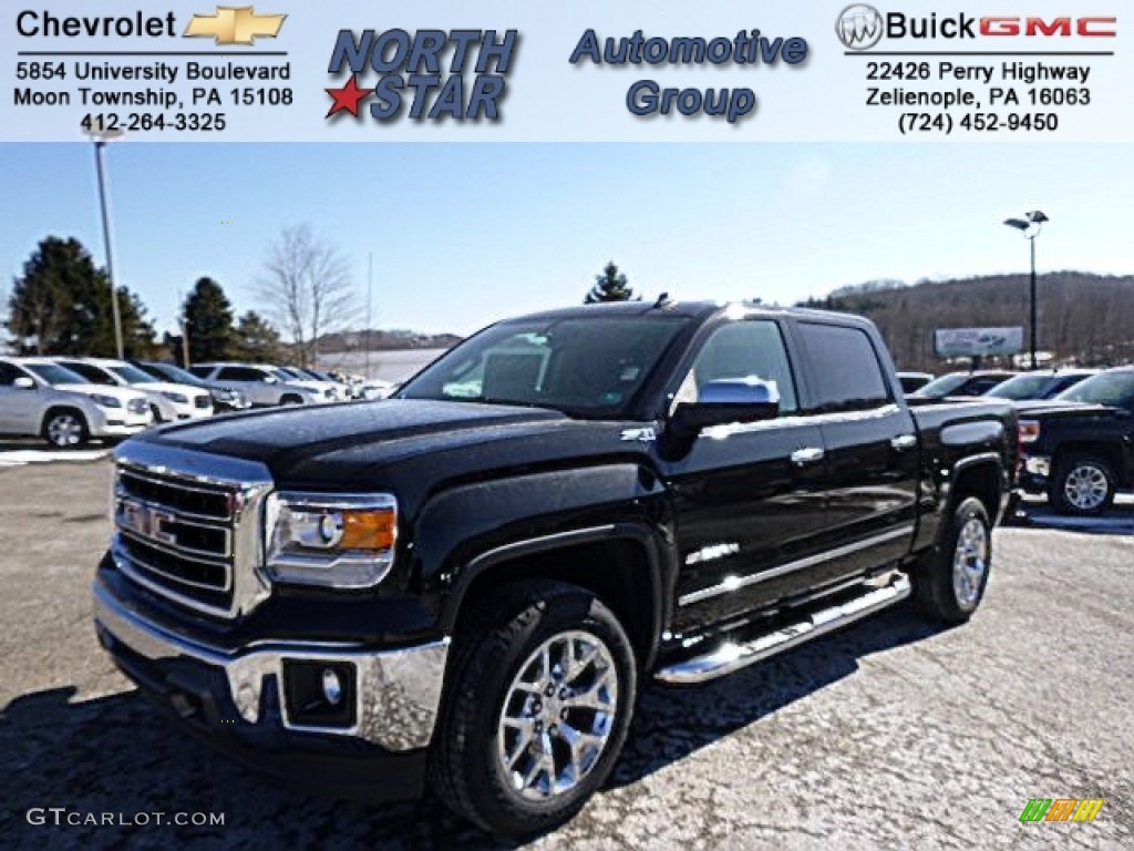 2014 Sierra 1500 SLT Crew Cab 4x4 - Onyx Black / Cocoa/Dune photo #1