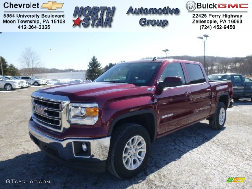 2014 Sierra 1500 SLE Crew Cab 4x4 - Sonoma Red Metallic / Jet Black photo #1