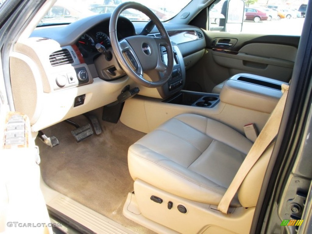 2011 Sierra 3500HD SLT Crew Cab 4x4 - Gray Green Metallic / Light Cashmere/Dark Cashmere photo #7